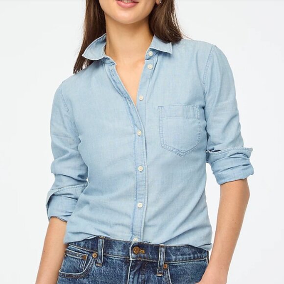 J. Crew Factory Tops - Never Been Worn J Crew Factory Chambray Shirt in Signature Fit
